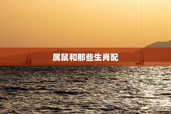 属鼠和那些生肖配