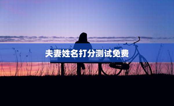 夫妻姓名打分测试免费