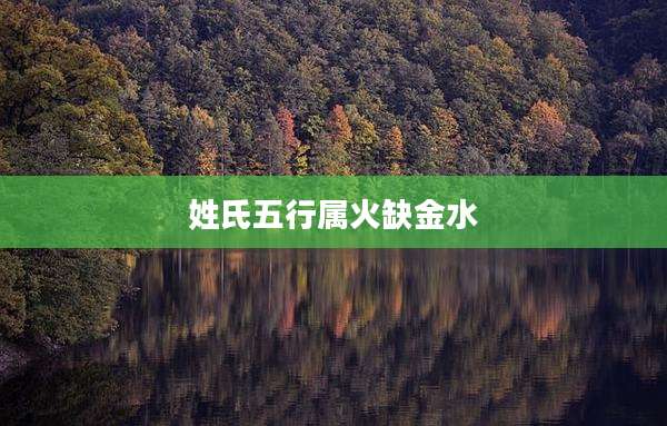 姓氏五行属火缺金水