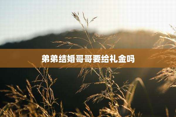 弟弟结婚哥哥要给礼金吗