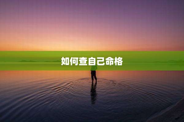 如何查自己命格