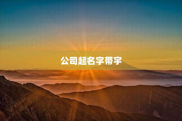公司起名字带宇
