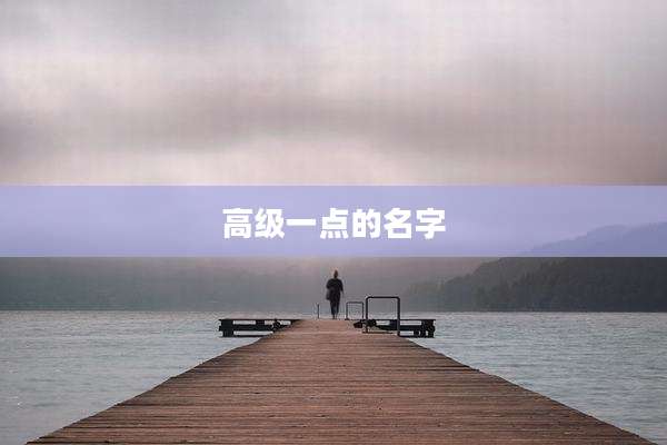 高级一点的名字