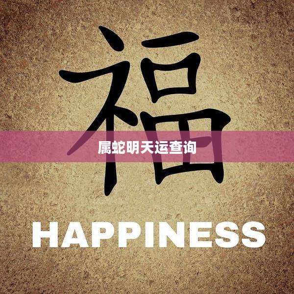 属蛇明天运查询