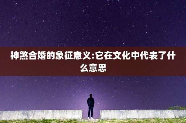 神煞合婚的象征意义:它在文化中代表了什么意思