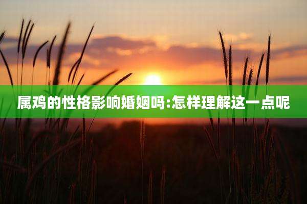 属鸡的性格影响婚姻吗:怎样理解这一点呢