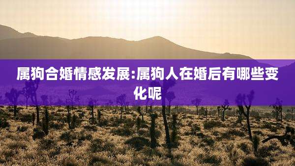 属狗合婚情感发展:属狗人在婚后有哪些变化呢
