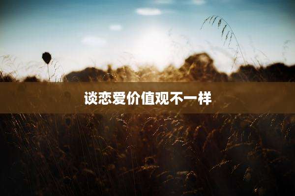 谈恋爱价值观不一样