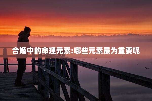 合婚中的命理元素:哪些元素最为重要呢