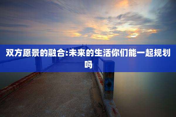 双方愿景的融合:未来的生活你们能一起规划吗