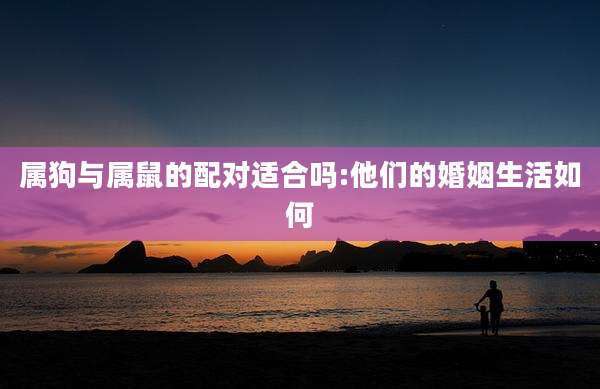 属狗与属鼠的配对适合吗:他们的婚姻生活如何