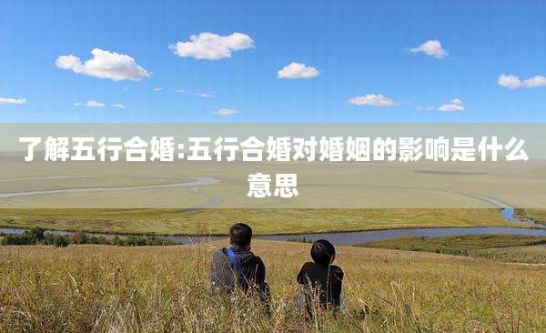 了解五行合婚:五行合婚对婚姻的影响是什么意思