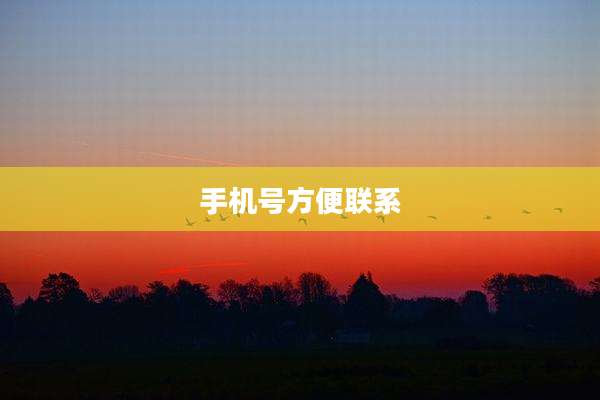 手机号方便联系