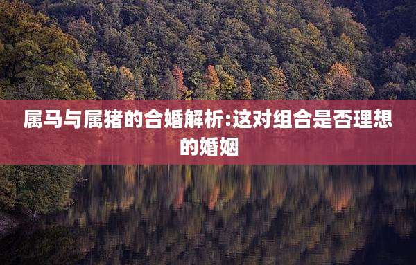 属马与属猪的合婚解析:这对组合是否理想的婚姻