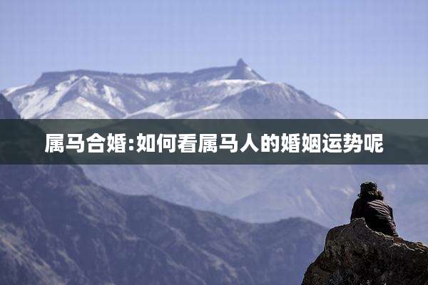 属马合婚:如何看属马人的婚姻运势呢