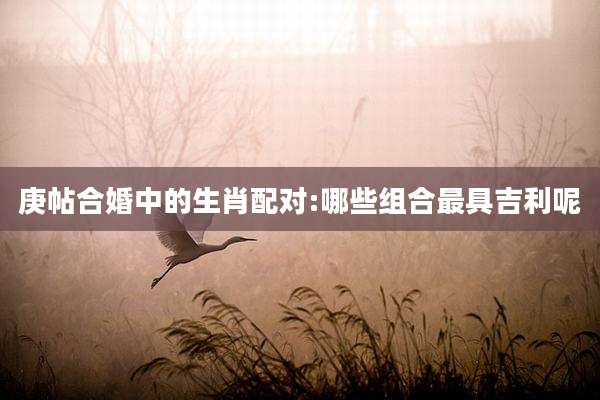 庚帖合婚中的生肖配对:哪些组合最具吉利呢