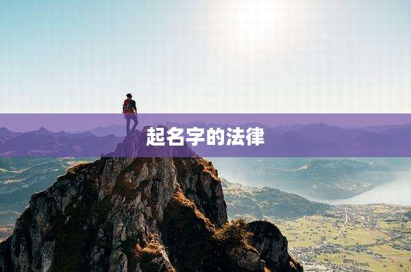 起名字的法律