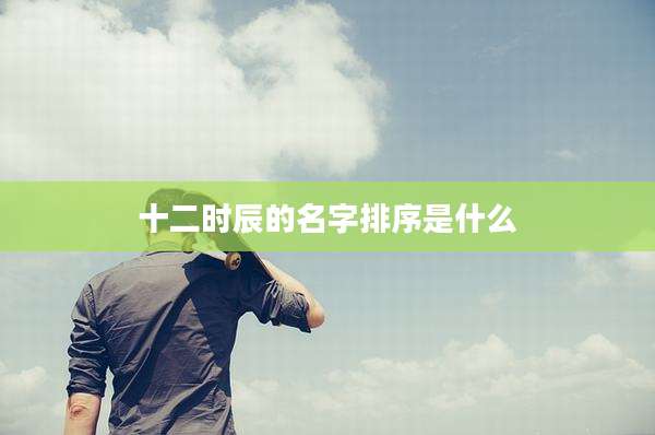 十二时辰的名字排序是什么