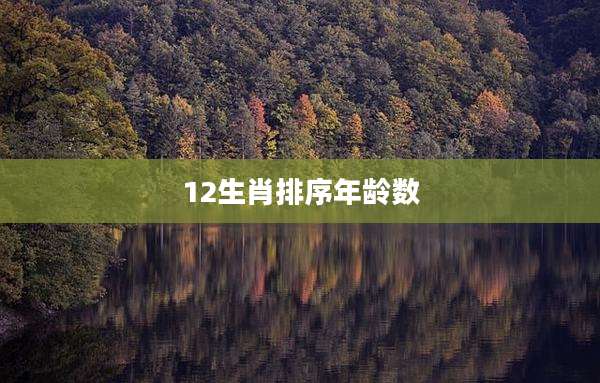 12生肖排序年龄数