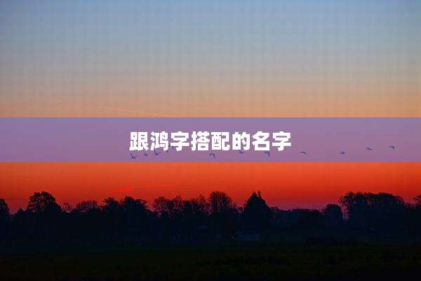 跟鸿字搭配的名字
