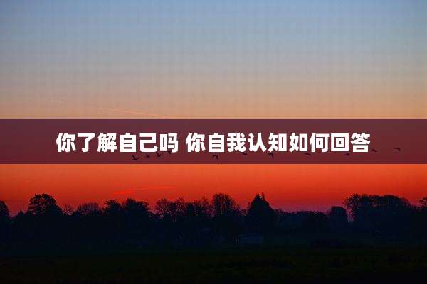 你了解自己吗 你自我认知如何回答