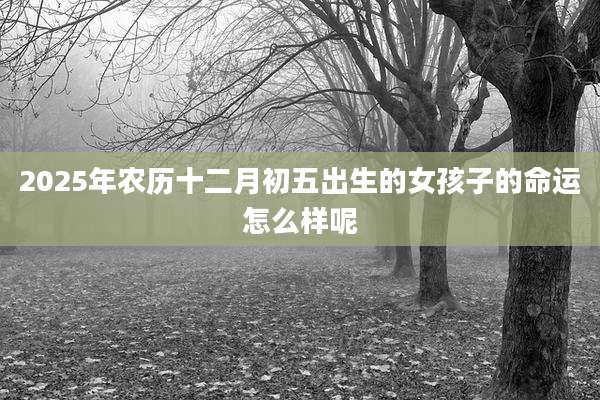 2025年农历十二月初五出生的女孩子的命运怎么样呢
