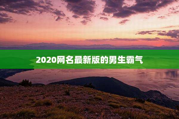2020网名最新版的男生霸气