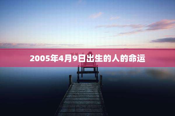 2005年4月9日出生的人的命运