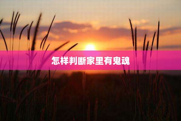 怎样判断家里有鬼魂
