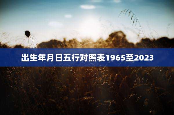 出生年月日五行对照表1965至2023