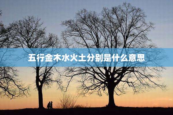 五行金木水火土分别是什么意思