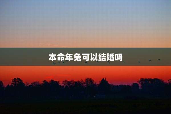 本命年兔可以结婚吗