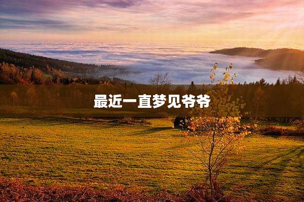 最近一直梦见爷爷