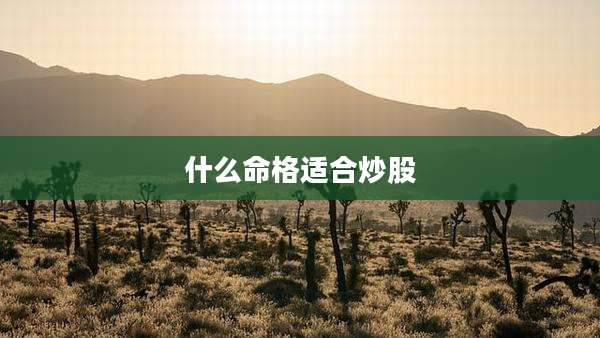 什么命格适合炒股