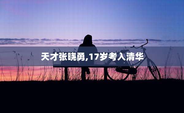 天才张晓勇,17岁考入清华