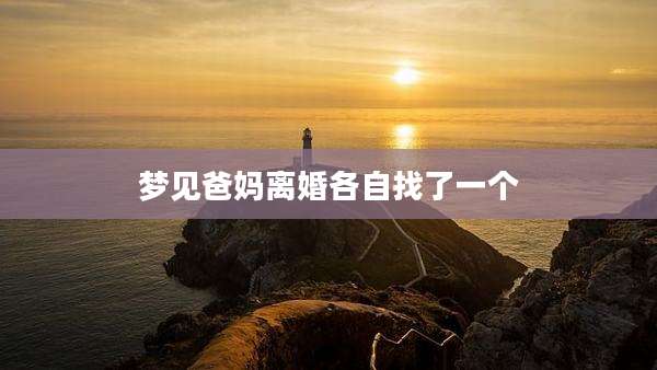 梦见爸妈离婚各自找了一个