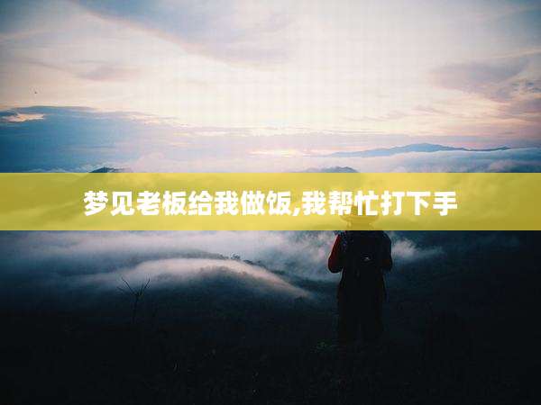 梦见老板给我做饭,我帮忙打下手