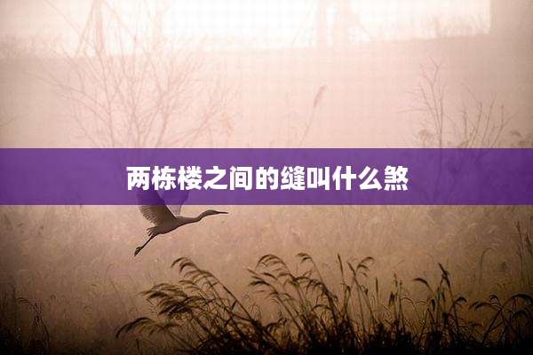两栋楼之间的缝叫什么煞