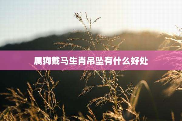 属狗戴马生肖吊坠有什么好处