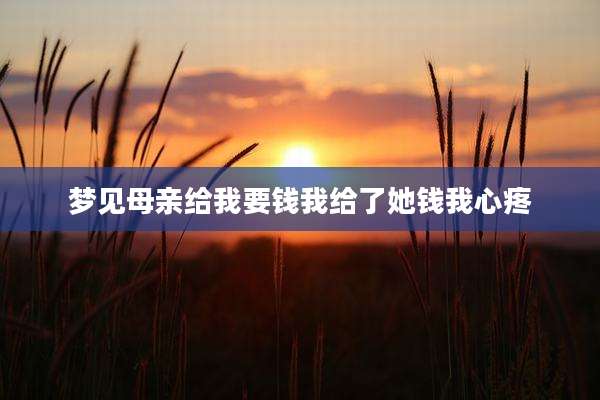 梦见母亲给我要钱我给了她钱我心疼