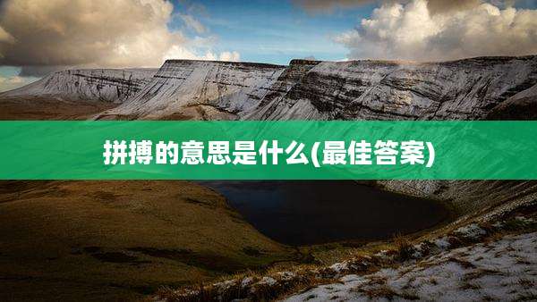 拼搏的意思是什么(最佳答案)