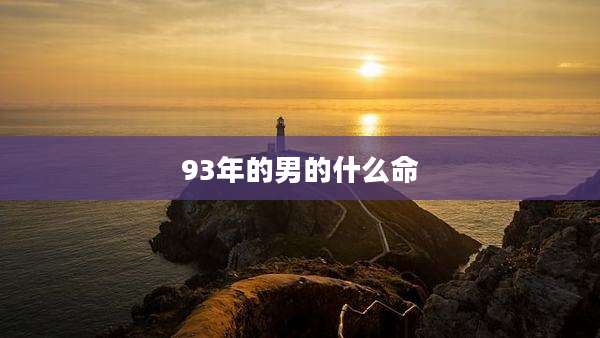 93年的男的什么命