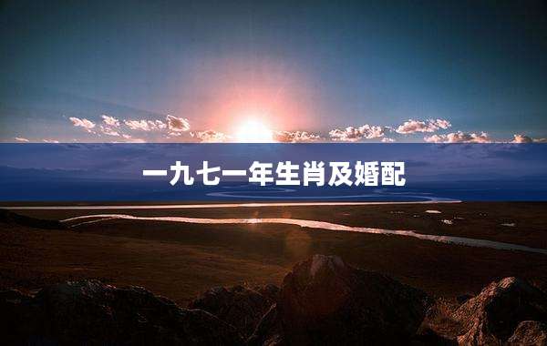 一九七一年生肖及婚配