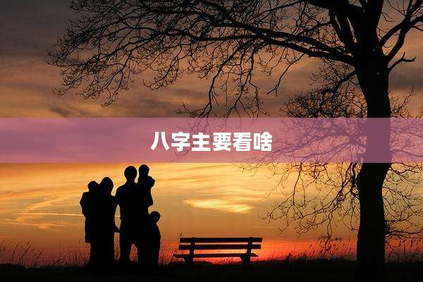 八字主要看啥