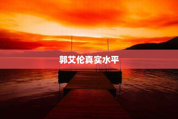 郭艾伦真实水平