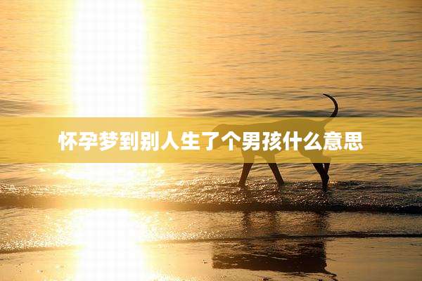 怀孕梦到别人生了个男孩什么意思
