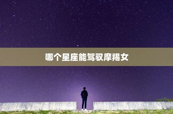 哪个星座能驾驭摩羯女