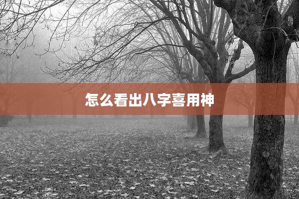 怎么看出八字喜用神