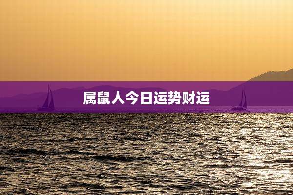 属鼠人今日运势财运