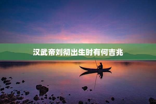 汉武帝刘彻出生时有何吉兆